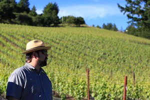 Robert Bergstrom in the vineyard
